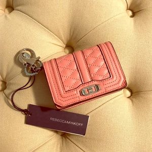 NWT, Rebecca Minkoff love key fob in color guava